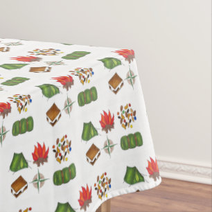 Campfire Tent Compass Sleeping Bag Summer Camp Tablecloth