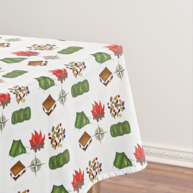 Campfire Tent Compass Sleeping Bag Summer Camp Tablecloth (In Situ)