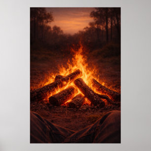 Campfire Thoughts   Fireside Wall Art   Poster