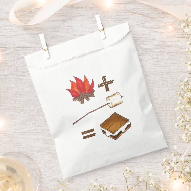 Campfire + Toasted Marshmallow = S'mores Camp Favour Bag (Clipped)