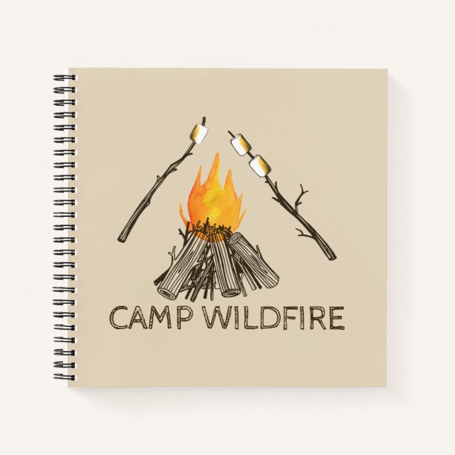 Campfire Travel Journal or Camp Cabin Guest Book (Front)