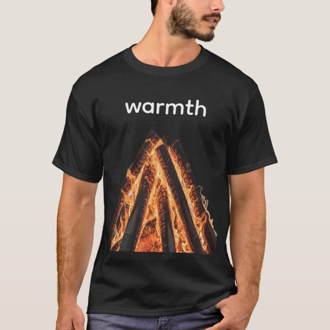 Campfire Warmth – Minimalist Flame T-Shirt (Front)