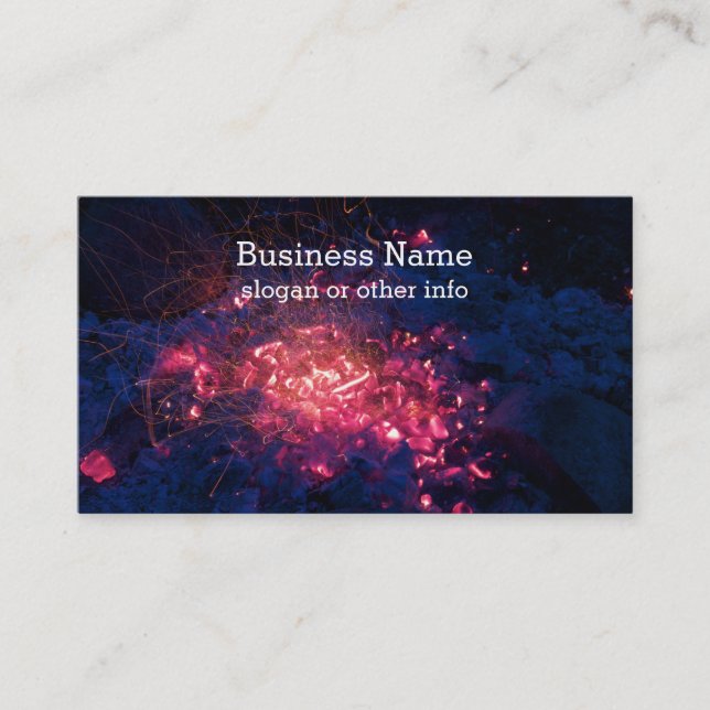 Campfire with Burning Embers Business Card (Front)