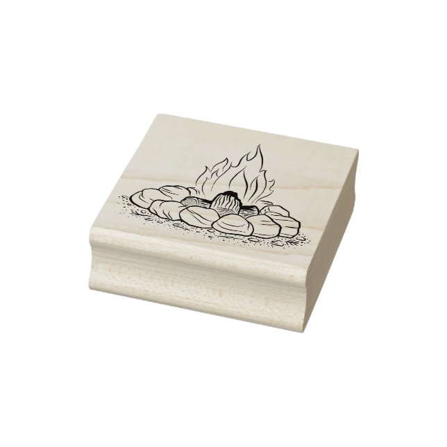 Campfire with Rocks Rubber Stamp (Stamp)