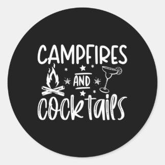 Campfires And Cocktails Camg Classic Round Sticker