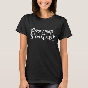 Campfires and Cocktails Funny Camping Summer T-Shirt