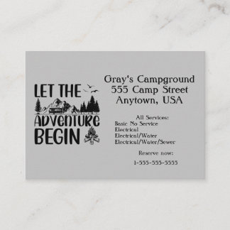 Campground Adventures Business Card