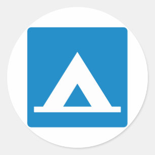 Campground Highway Sign Classic Round Sticker