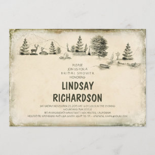 Campground Illustration Camping bridal shower Invitation