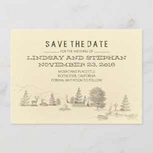 Campground Illustration Camping SAVE THE DATE card