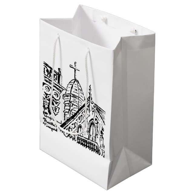 Campground Motif by Babbie - Martha's Vineyard Medium Gift Bag (Front Angled)