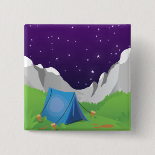 Camping 2 Inch Square Button