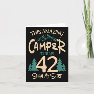 Camping 42nd Birthday Camper Party Campfire Tent H Card