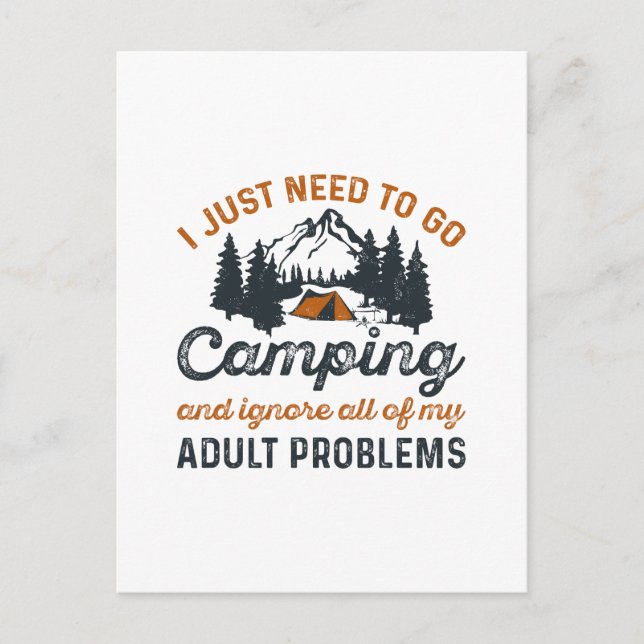 Camping Adult Problems Postcard (Front)