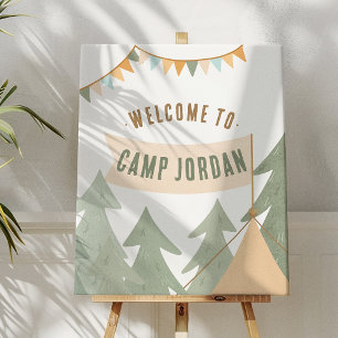 Camping Adventure Boy Anniversaire Affiche de bien