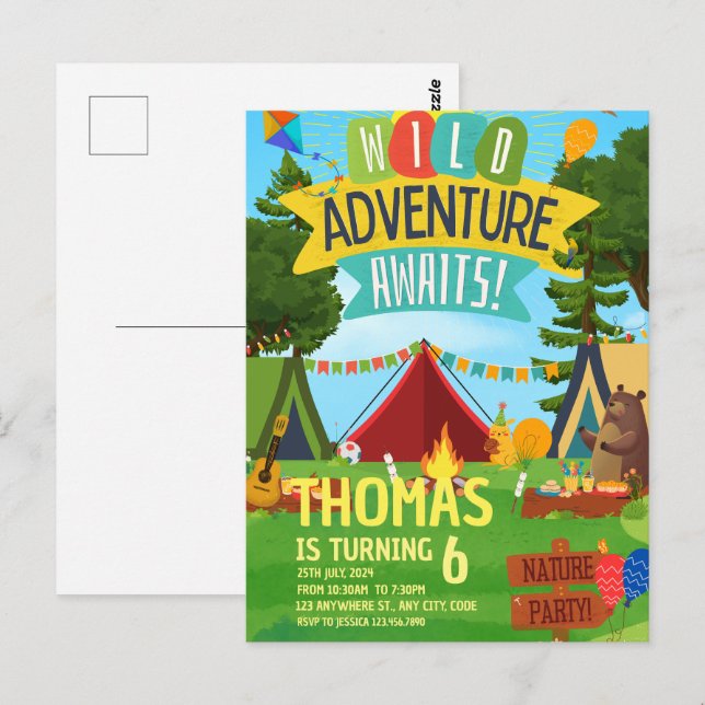 Camping Adventure Calling All Campers Birthday Postcard (Front/Back)