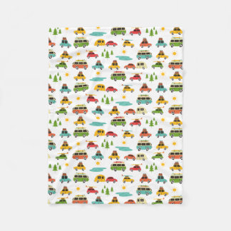 Camping Adventure Caravan Fleece Blanket