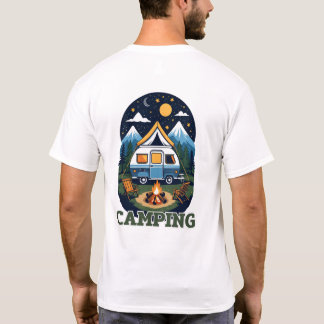 Camping Adventure - Cozy Caravan by the Campfire. T-Shirt