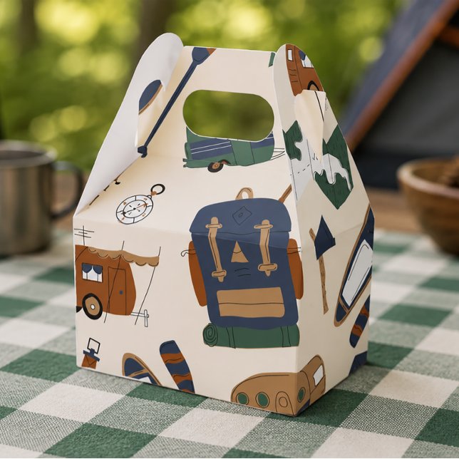 Camping Adventure  Favor Box (Adventure Birthday Favor Box)
