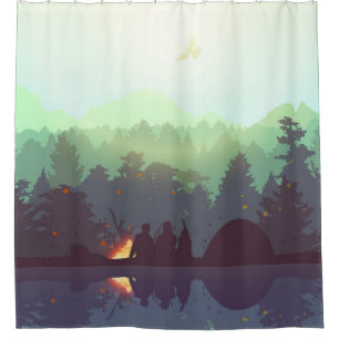 Camping Adventure Forest Mountain Illustration
