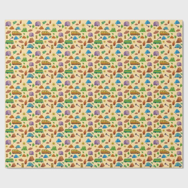 Camping adventure wrapping paper (Flat)