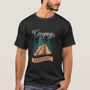 Camping Adventures Let S Go Forest Green Tent Lov T-Shirt