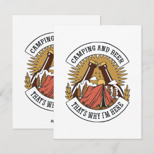 Camping and Beer Holiday Card
