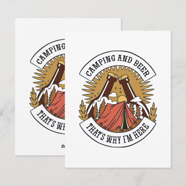 Camping and Beer Holiday Card (Front/Back)