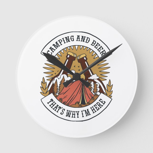 Camping and Beer Round Clock (Front)
