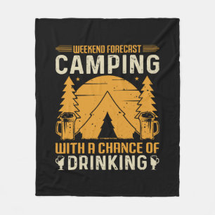 Camping and drinking fleece blanket