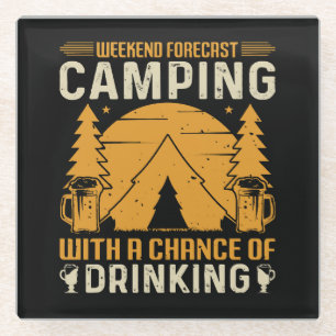 Camping and drinking glass coaster
