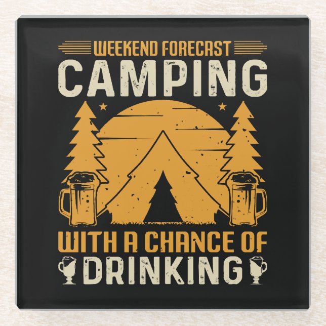 Camping and drinking glass coaster (Front)
