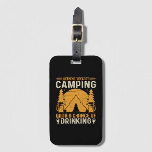 Camping and drinking luggage tag
