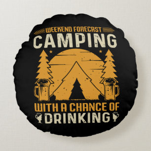 Camping and drinking round pillow