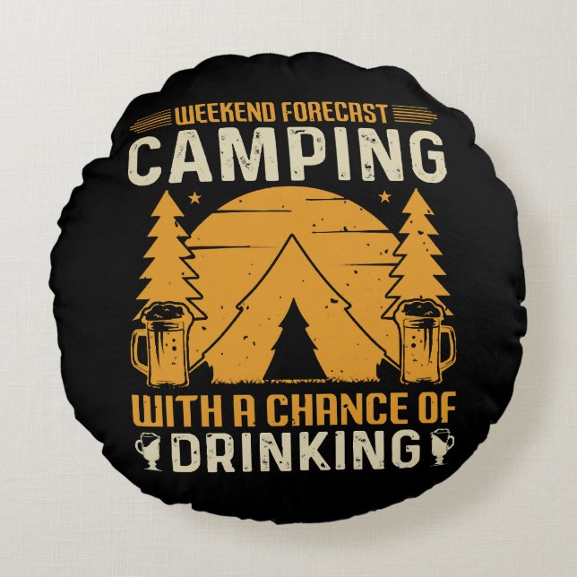 Camping and drinking round pillow (Front)