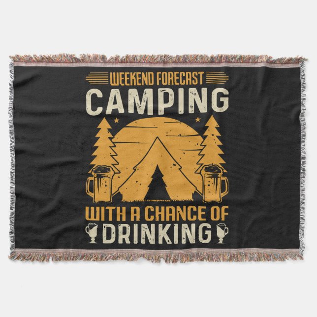Camping and drinking throw blanket (Front)