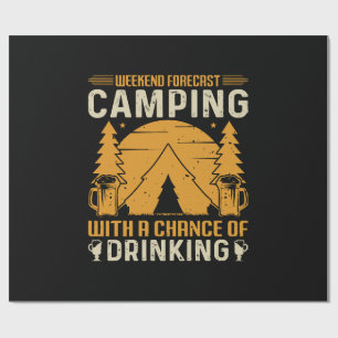 Camping and drinking wrapping paper
