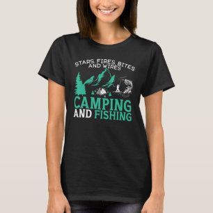 Camping And Fishing Camp Fisherman Camper Fish Cat T-Shirt