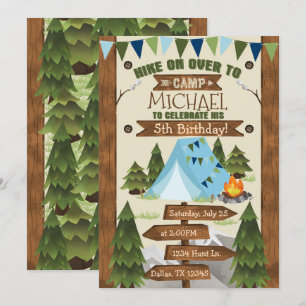 Camping Anniversaire Invitation Invitation Garçon