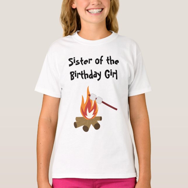 Camping Anniversaire Soeur T-Shirt (Devant)