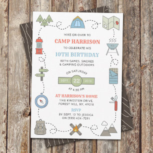 Camping Any Age Birthday Party Invitation