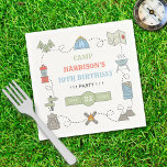 Camping Any Age Birthday Party Napkin<br><div class="desc">Celebrate in style with these trendy any age birthday party paper napkins. The design is easy to personalize with your own wording and your family and friends will be thrilled when they see these fabulous party napkins. Matching party items can be found in the collection.</div>