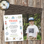 Camping Any Age Birthday Party Photo Thank You Card<br><div class="desc">Say thank you in style with these trendy any age birthday thank you cards. The template photo and wording is easy to personalize and your family and friends will be thrilled when they receive these fabulous thank yous. Matching party items can be found in the collection.</div>
