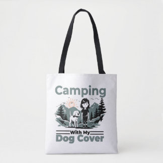 Camping avec mon chien Sac fourre-tout réutilisabl