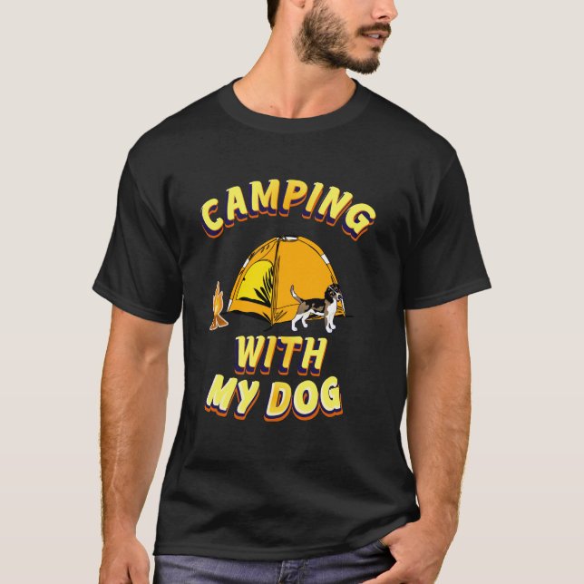 Camping Avec Mon Chien" T-Shirt - Aventure Attend  (Devant)