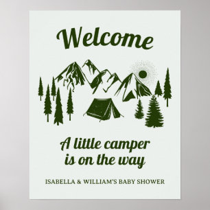 Camping Baby Shower Little Camper Forest Poster