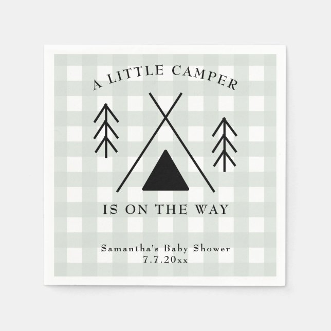 Camping baby shower napkin (Front)