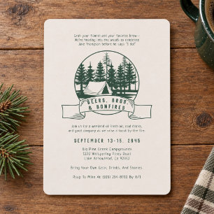 Camping Bachelor Party Rustic Woods for Groom Invitation