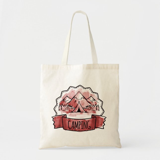 Camping Badge Tote Bag (Front)