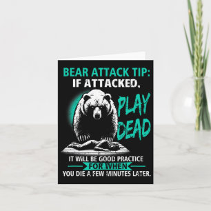 Camping Bear Attack Tip Play Dead Hiking Camper Pr Card